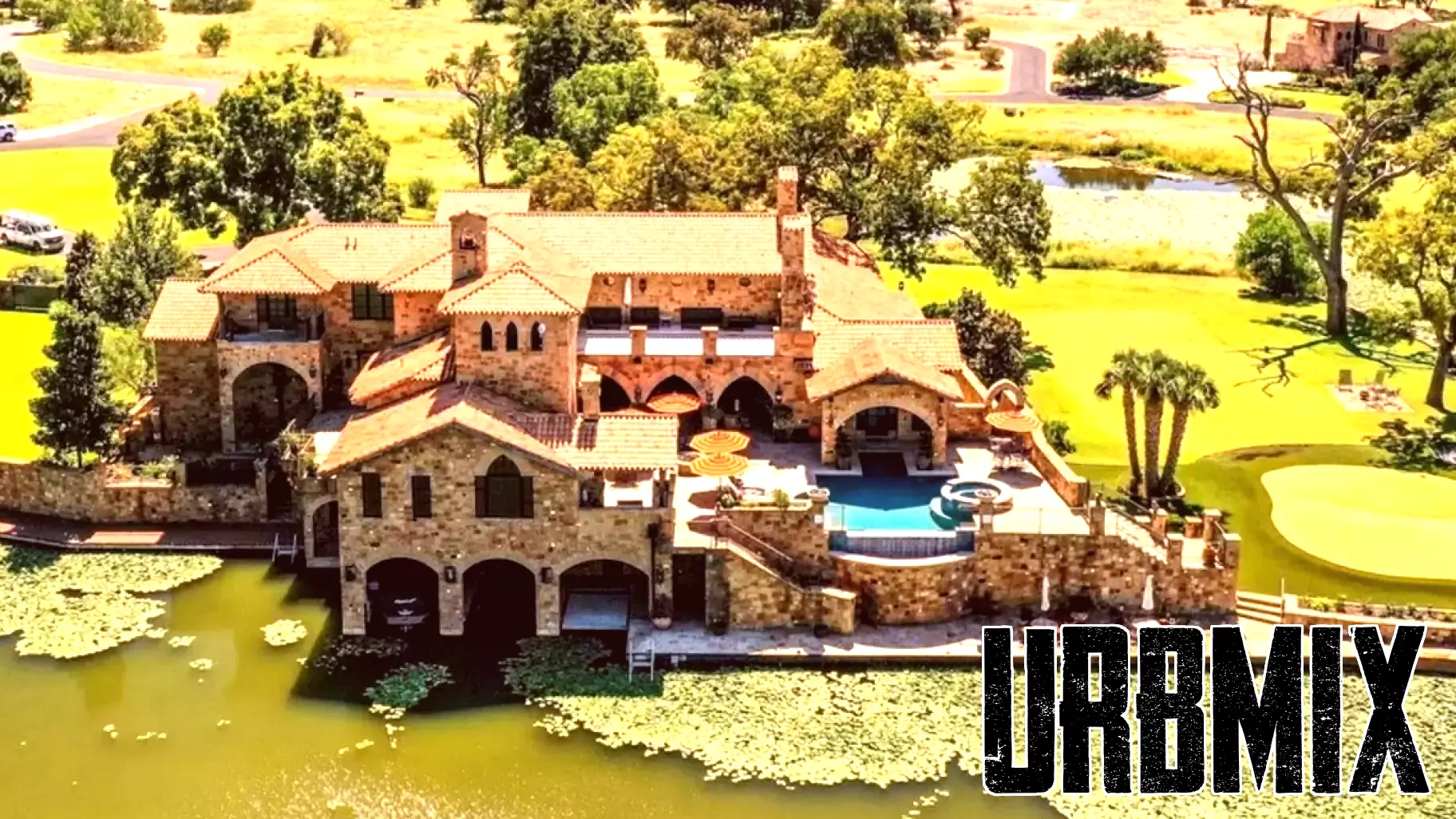 Dramatic Stone Villa Perched on the Edge of Horseshoe Bay Comes With Boat-In, Boat-Out Access